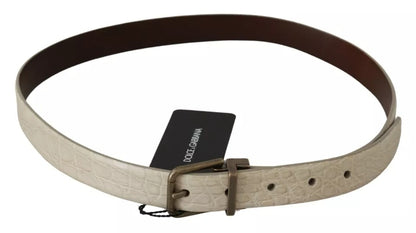 Crème beige gouden gesp taille leren riem