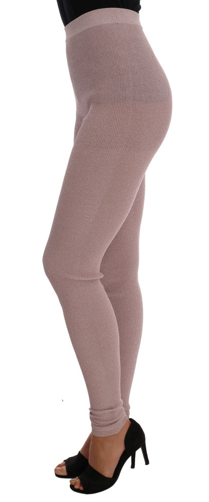 Elegante roze mid-waist stretchbroek