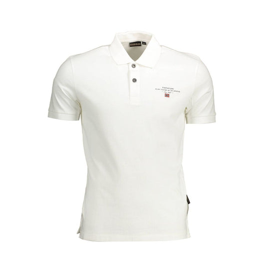 Wit katoenen heren poloshirt