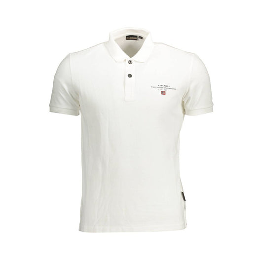 Wit katoenen heren poloshirt