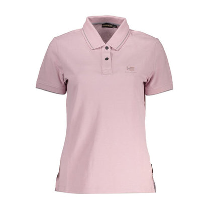 Roze katoenen dames poloshirt