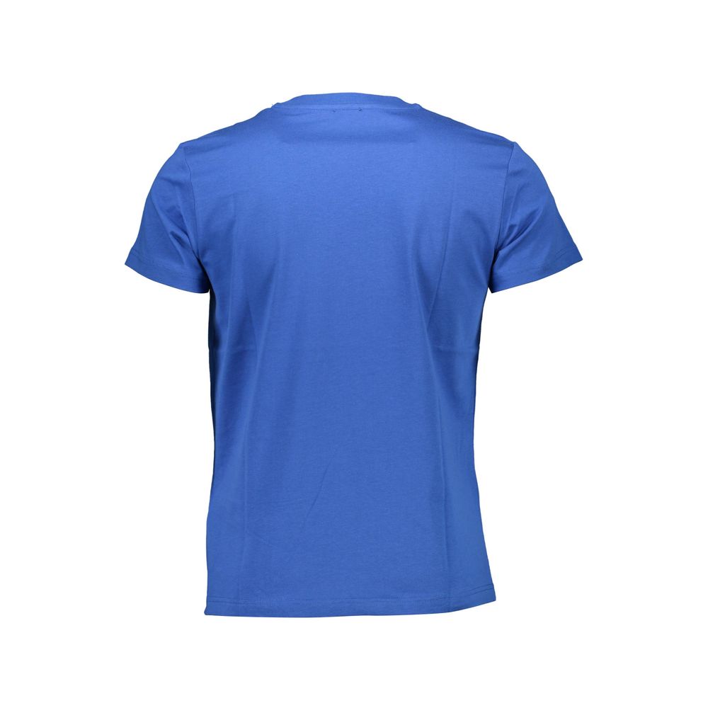 Blauw katoenen heren T-shirt