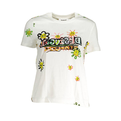 Wit katoenen dames T-shirt