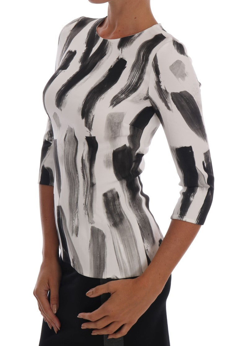 Elegante gestreepte stretchblouse