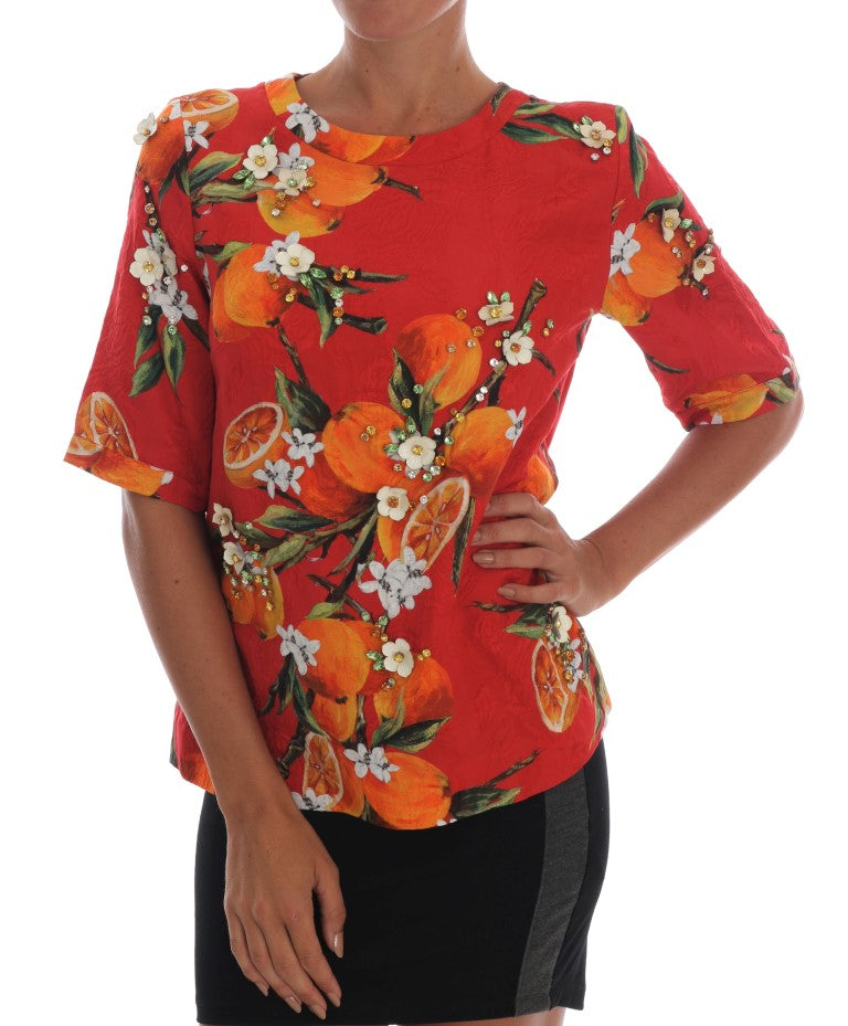 Versierde crêpe blouse met bloesemprint