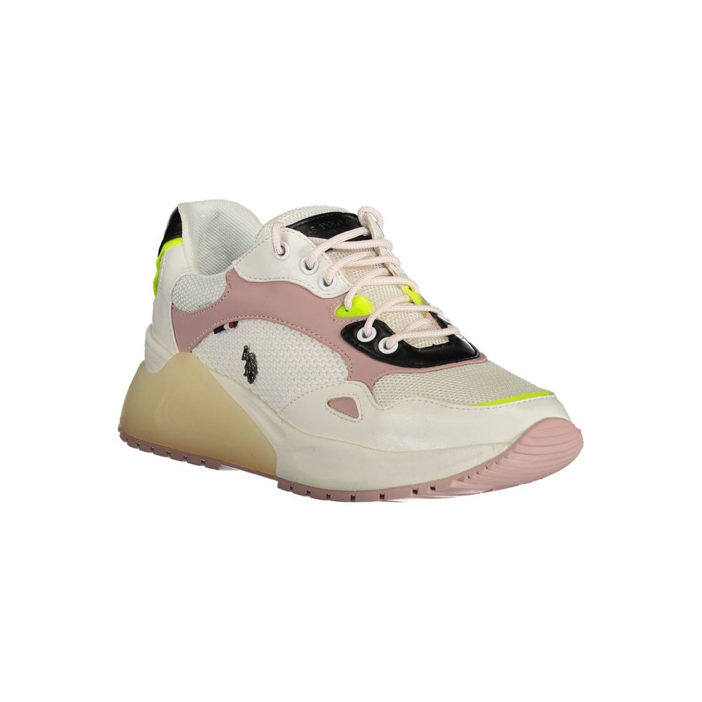 White Polyester Women Sneaker