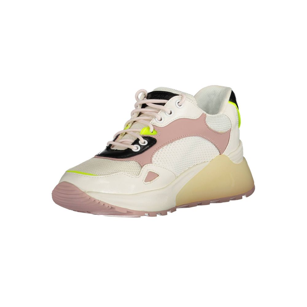 White Polyester Women Sneaker