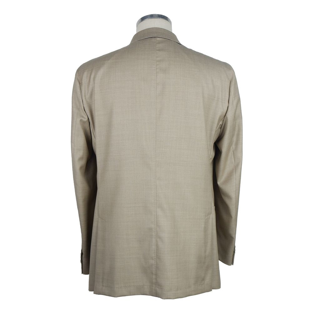 Beige wollen herenblazer