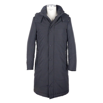 Black Wool Men's Raincoat