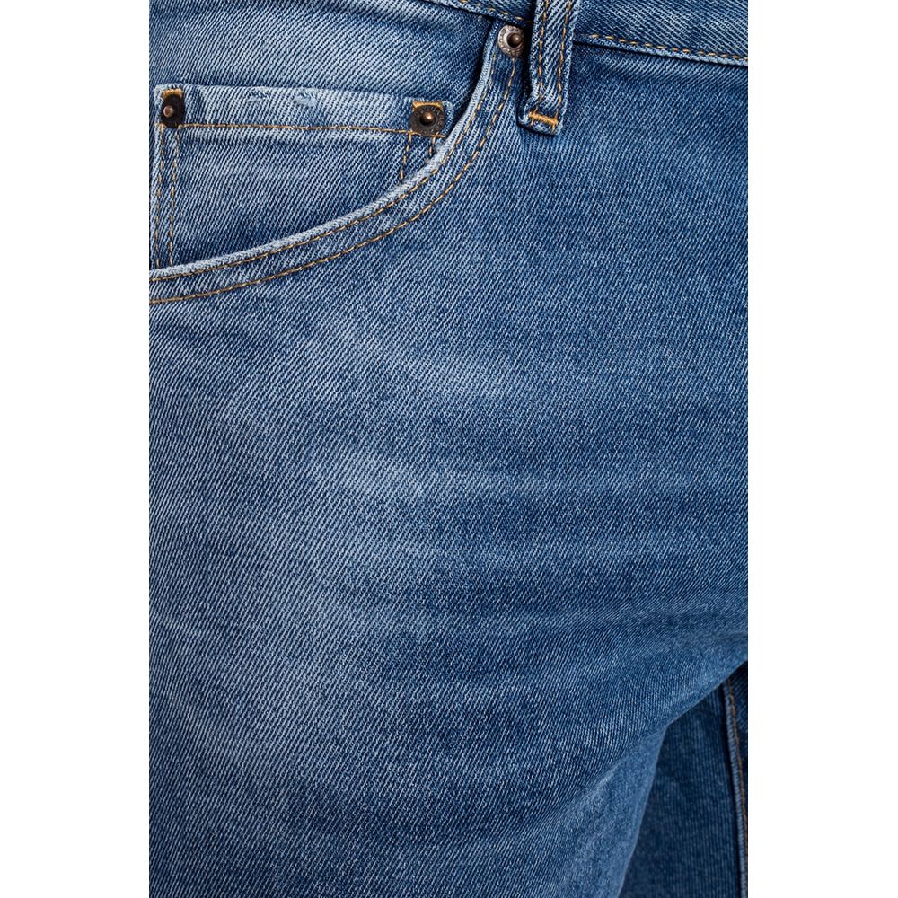 Blauwe katoenen distressed jeans voor heren