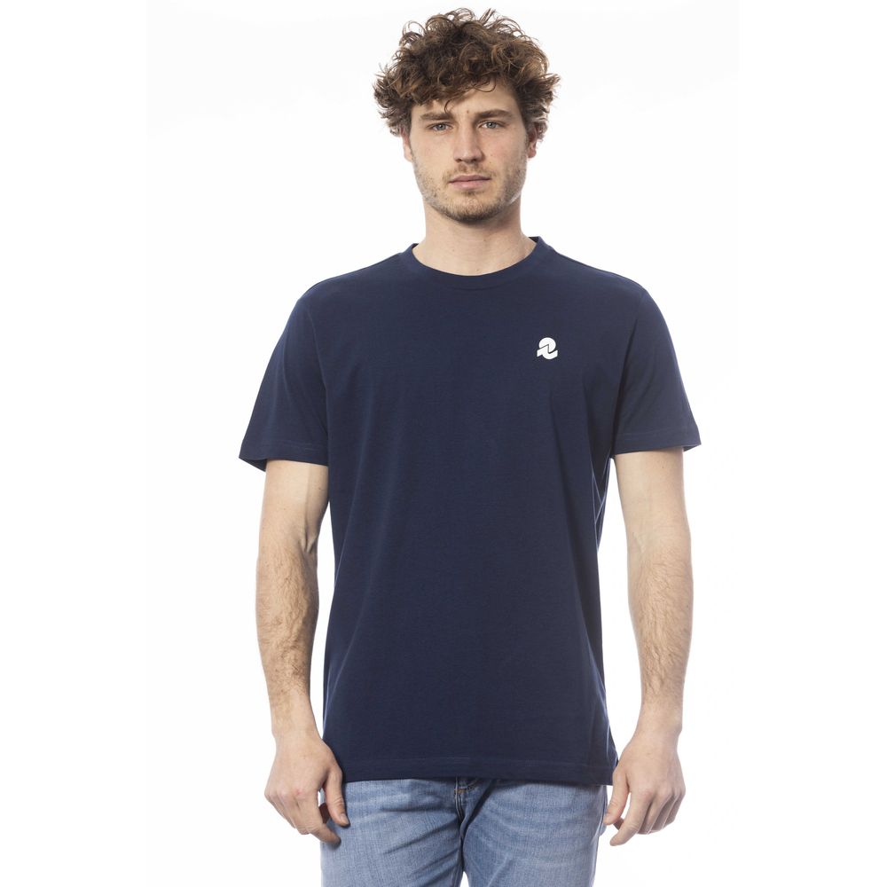 Blauw katoenen heren T-shirt