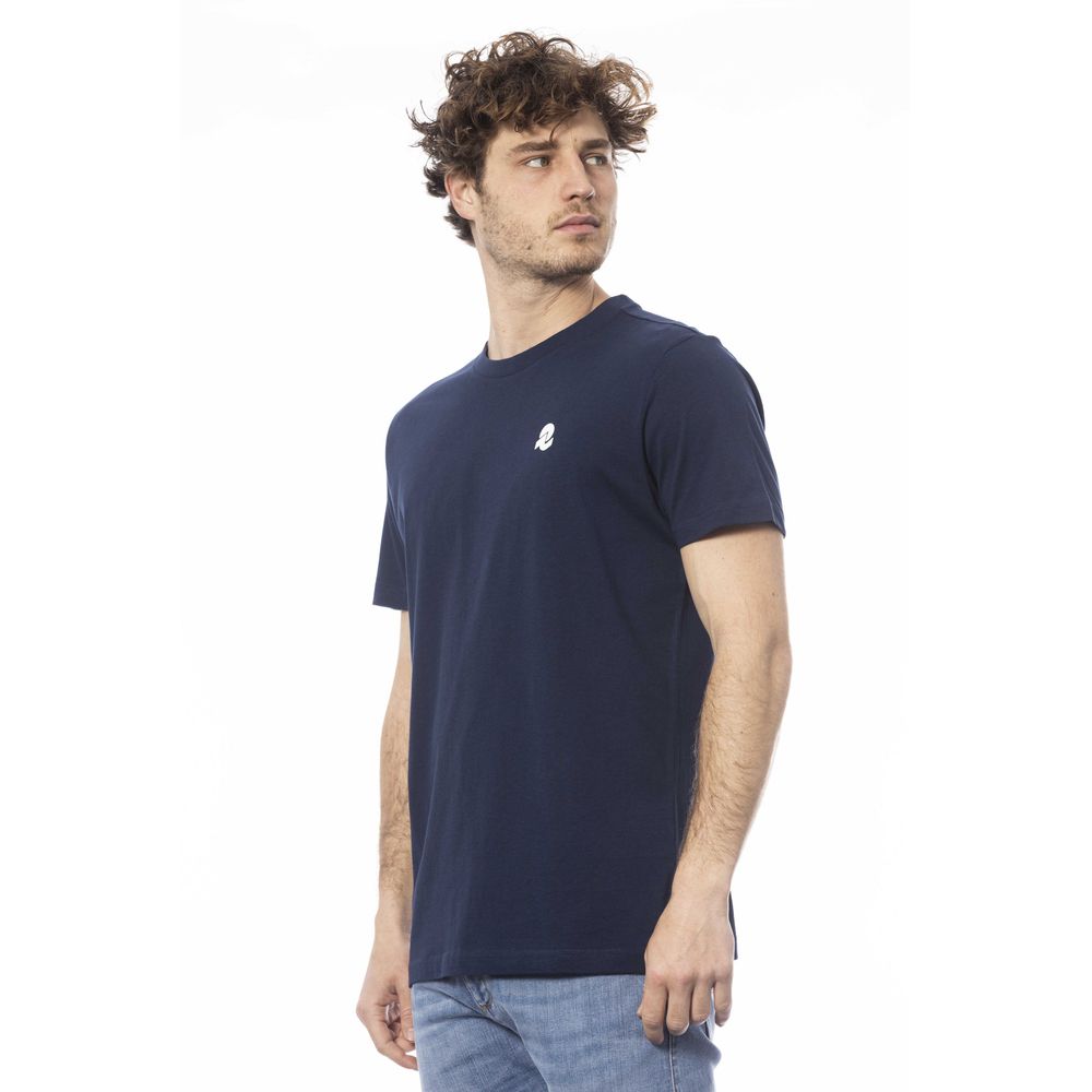 Blauw katoenen heren T-shirt