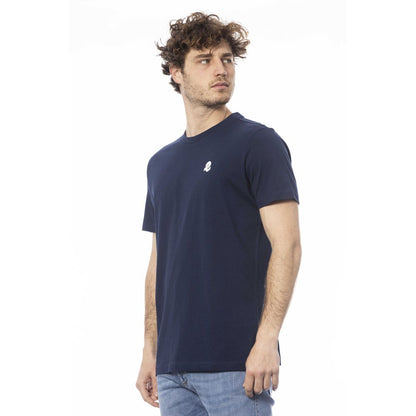 Blauw katoenen heren T-shirt