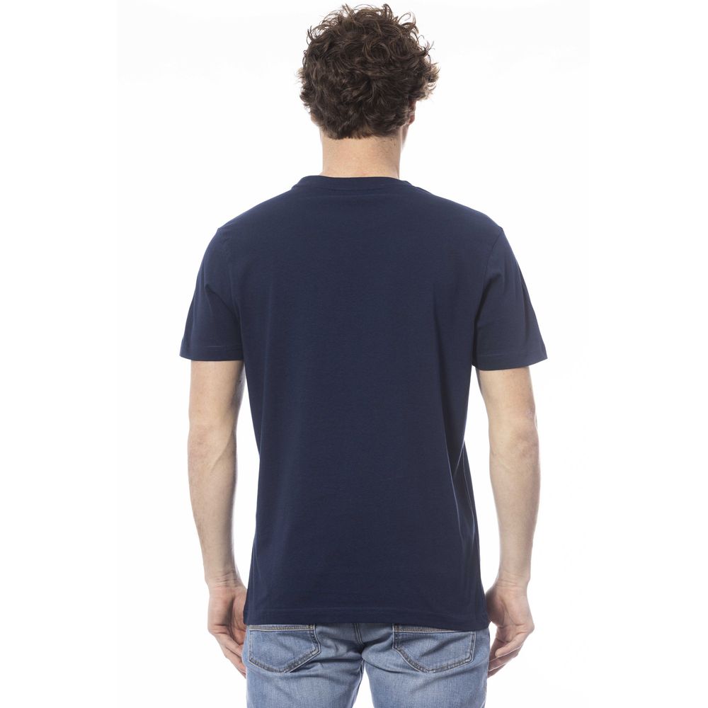 Blauw katoenen heren T-shirt