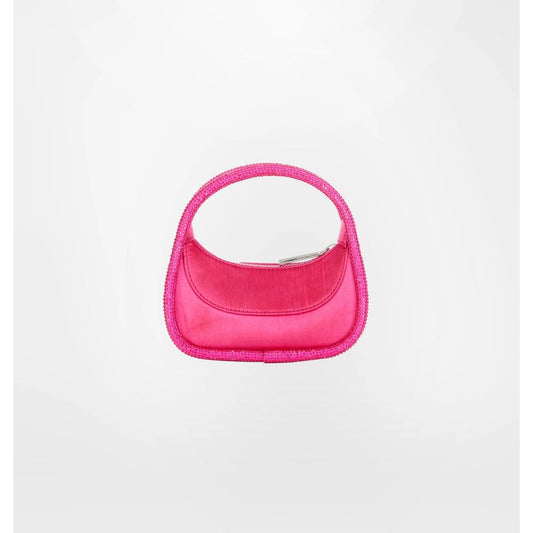 Fuchsia Polyester Women Handbag