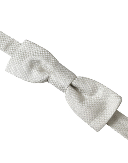 Off White Silk Adjustable Neck Men Papillon Bow Tie