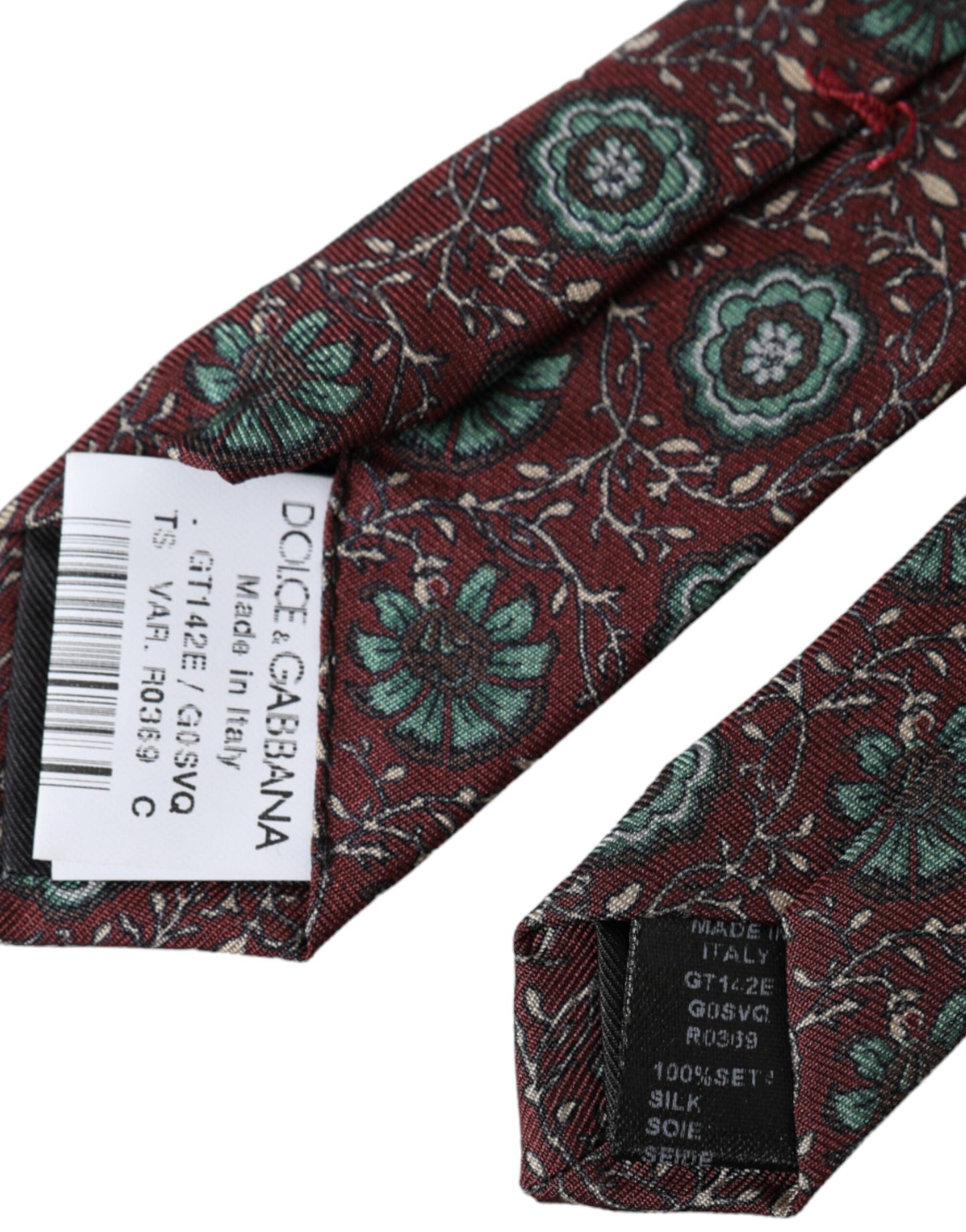 Maroon Floral 100% Zijden Verstelbare Heren Stropdas