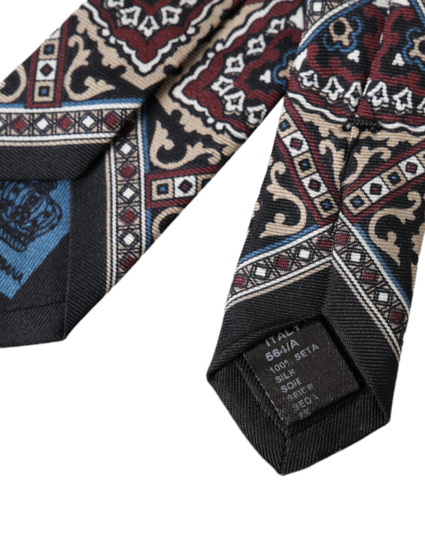 Black Printed 100% Silk Adjustable Men Tie