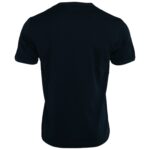 Donkerblauw katoenen T-shirt met ronde hals en korte mouwen