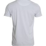 Wit katoenen T-shirt met ronde hals en korte mouwen