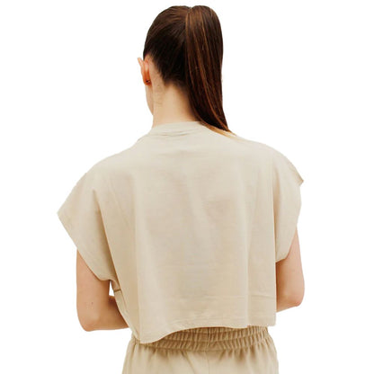 Beige katoenen top en T-shirt