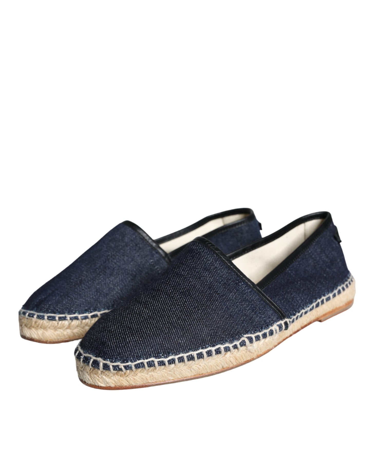 Blauwe denim katoenen leren espadrilles schoenen