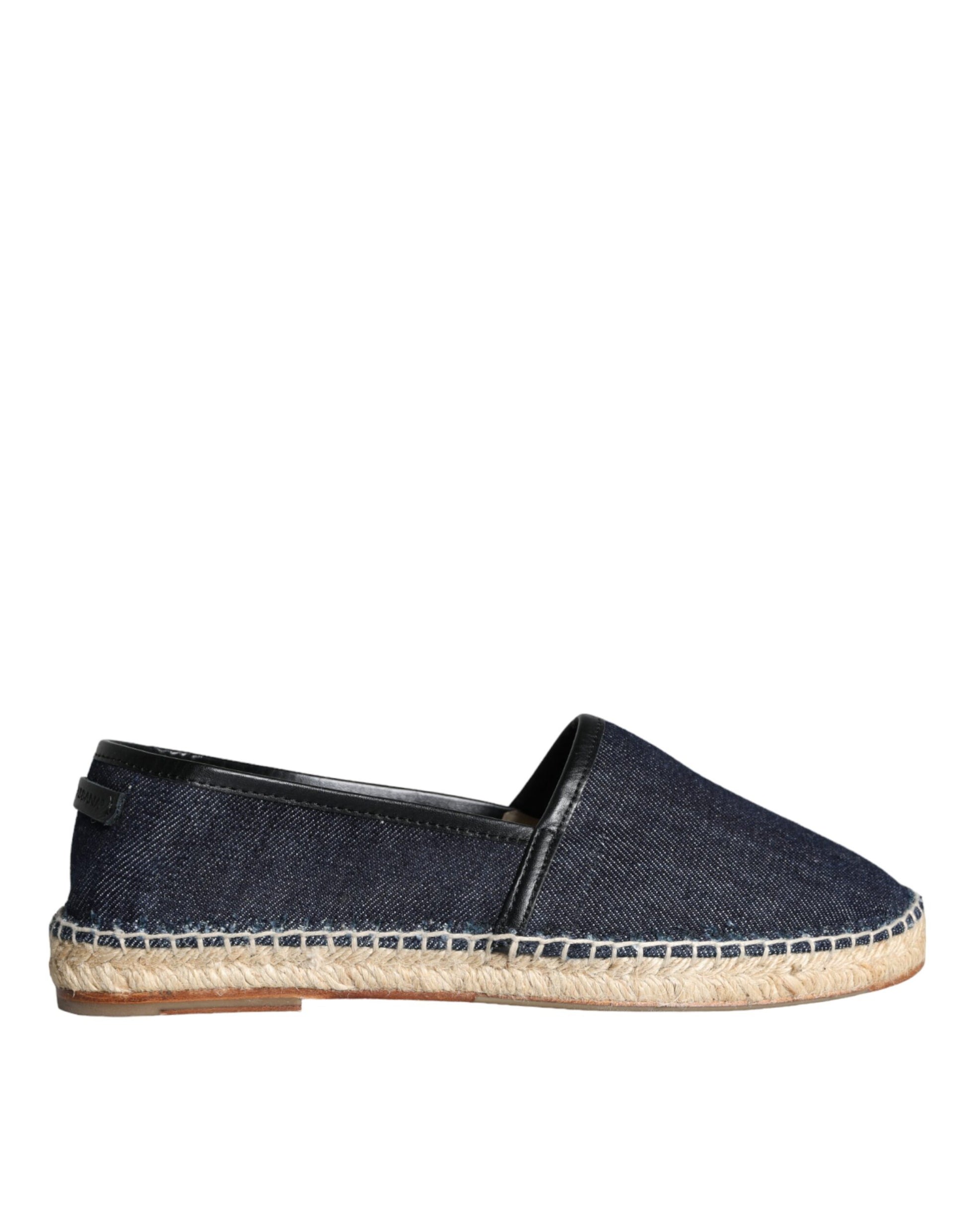 Blauwe denim katoenen leren espadrilles schoenen