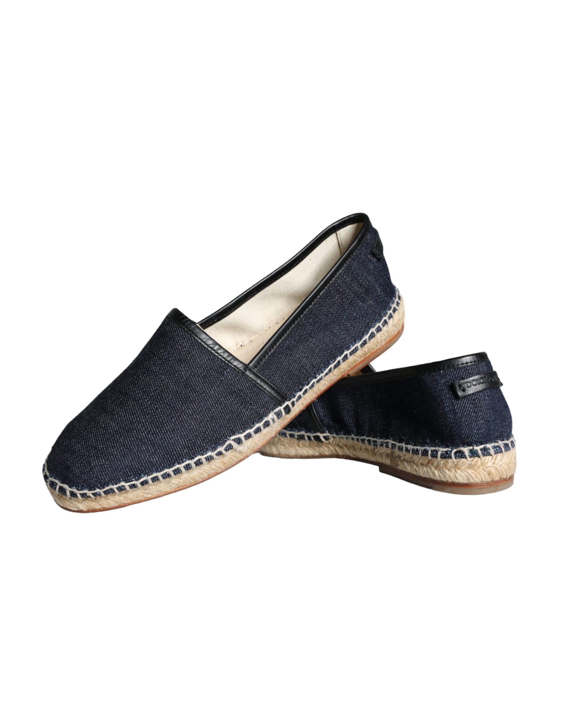 Blauwe denim katoenen leren espadrilles schoenen