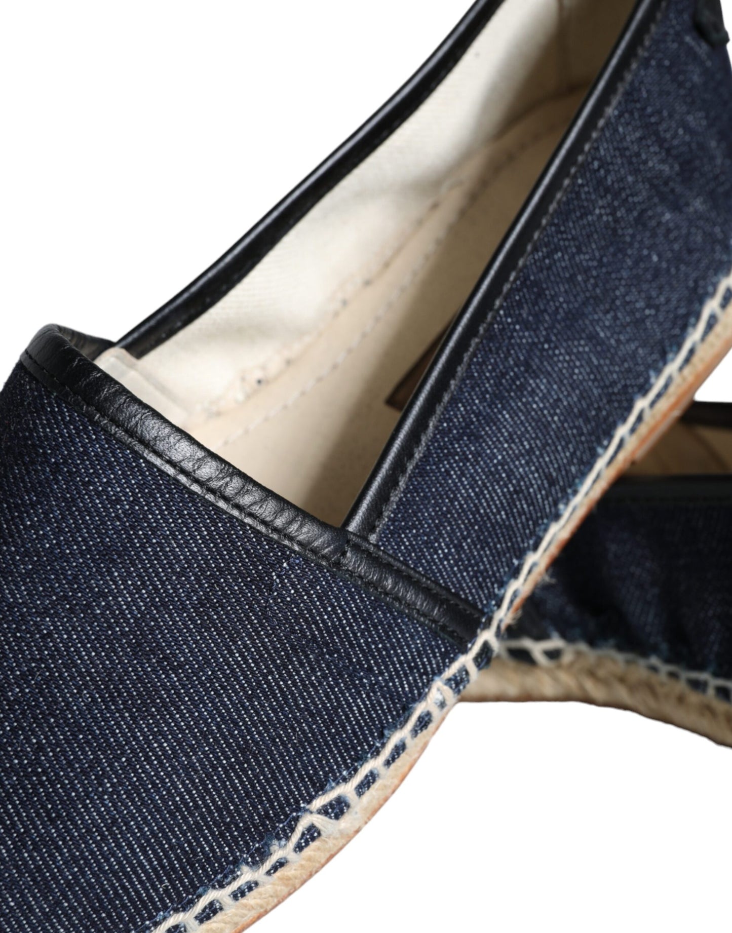 Blauwe denim katoenen leren espadrilles schoenen