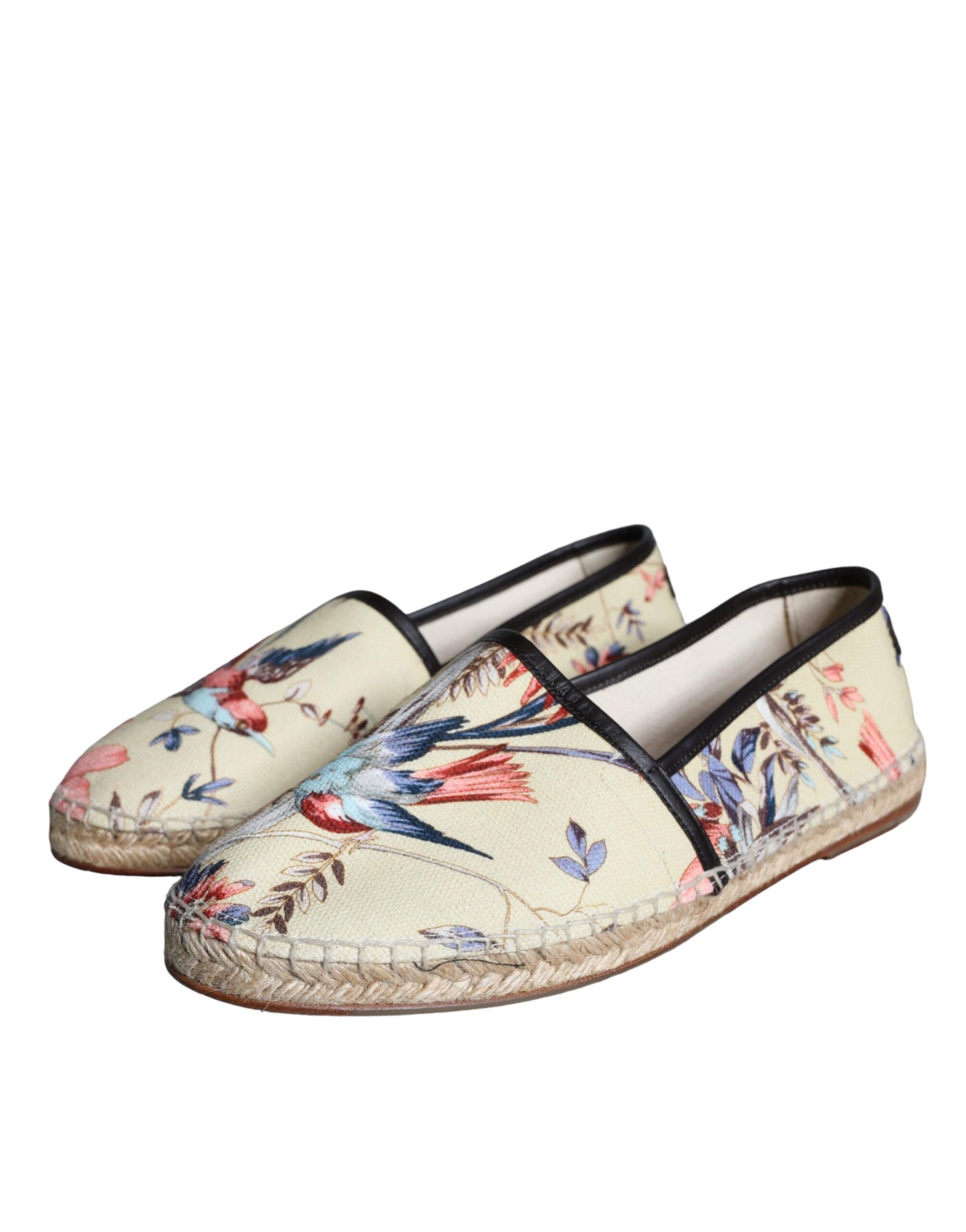 Beige bloemen canvas espadrilles instappers