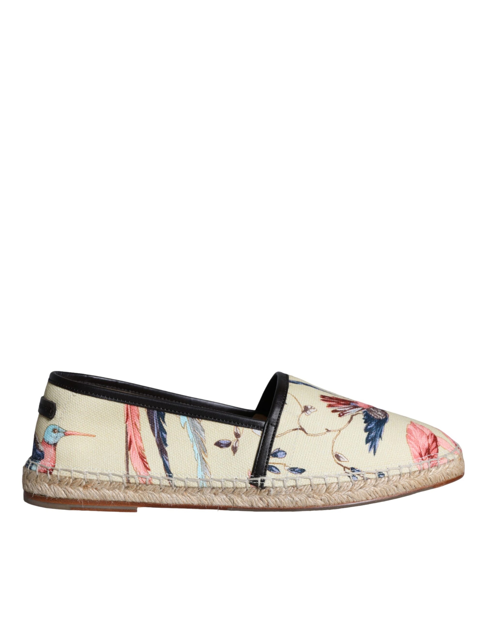 Beige bloemen canvas espadrilles instappers