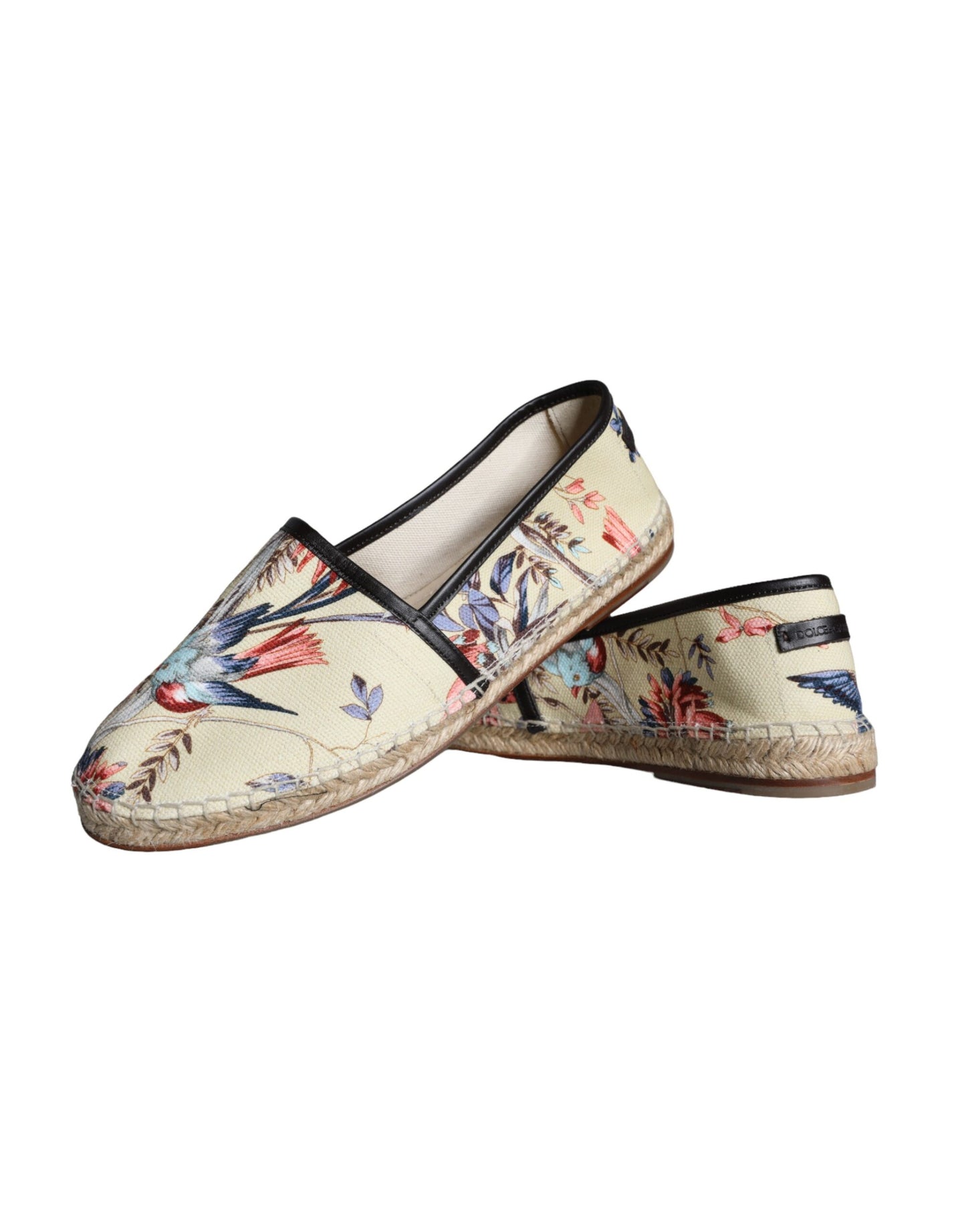 Beige bloemen canvas espadrilles instappers