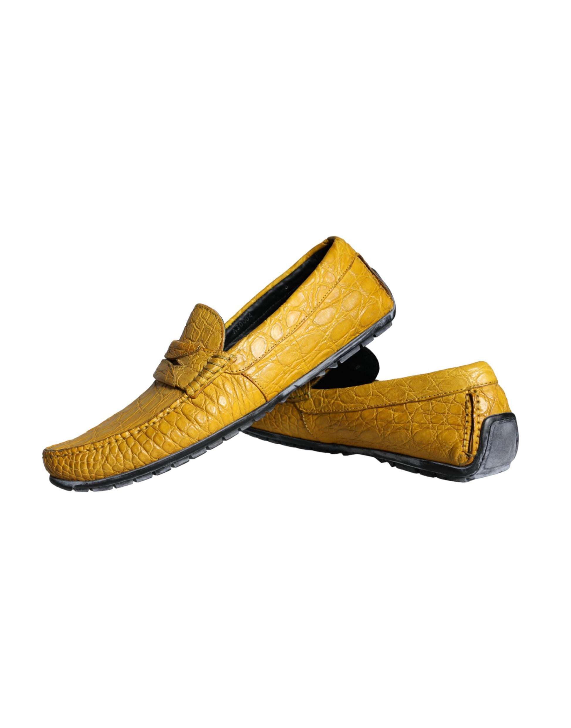 Gele leren slip mocassin loafers schoenen