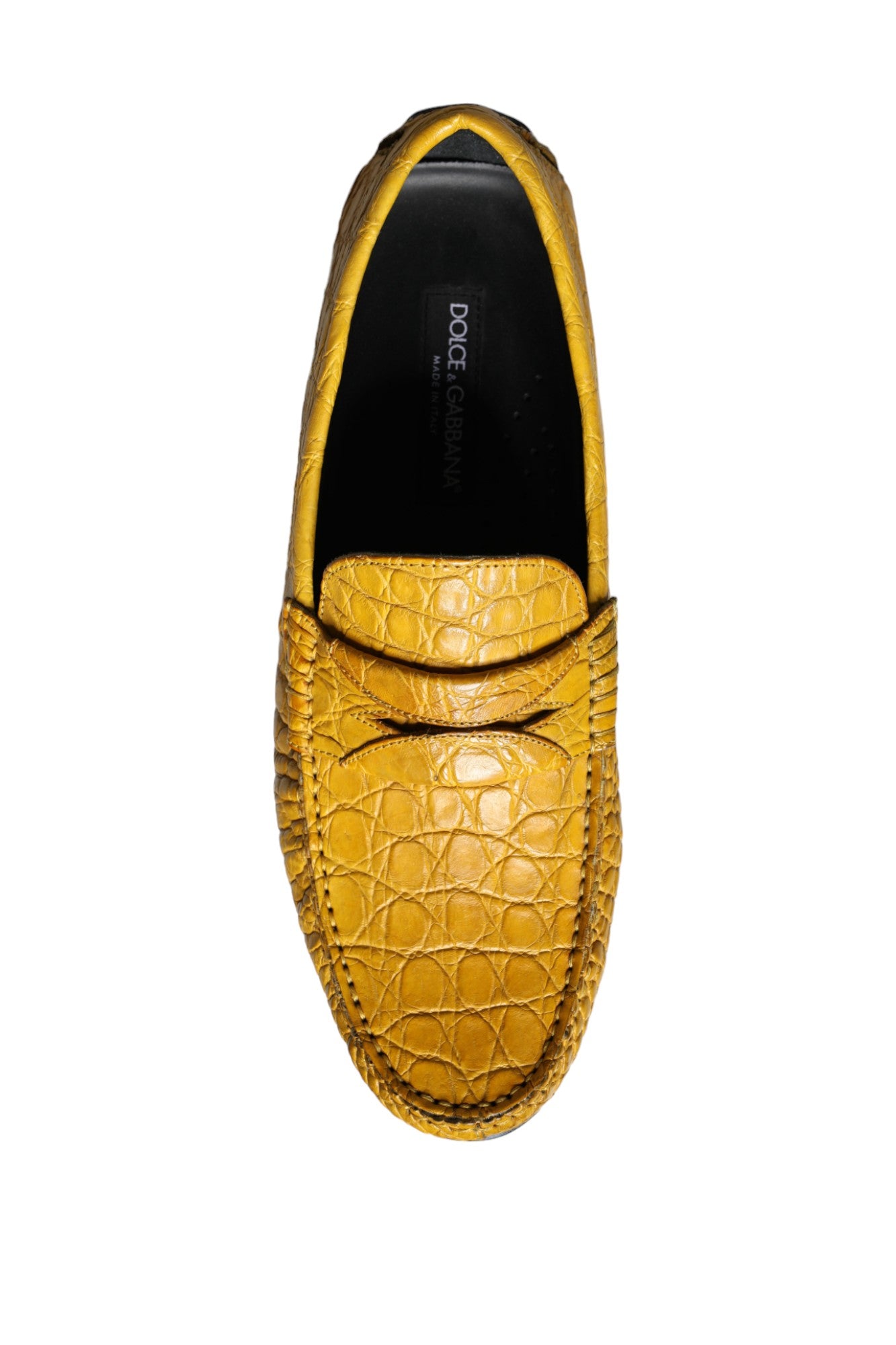 Gele leren slip mocassin loafers schoenen