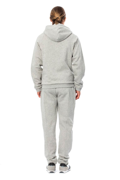 Elegante grijze katoenen sweatsuit met capuchon