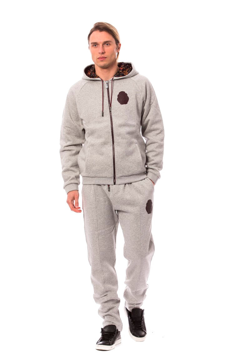 Elegante grijze katoenen sweatsuit-ensemble