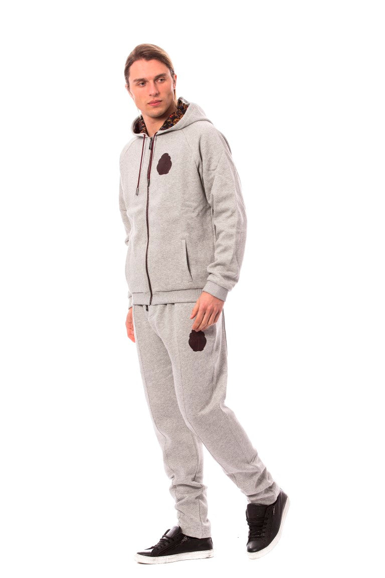 Elegante grijze katoenen sweatsuit-ensemble