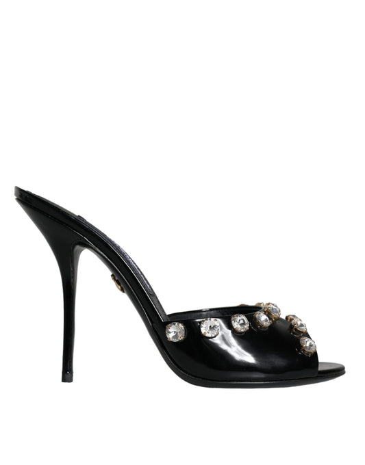 Black Crystal Heels Keira Sandals Shoes