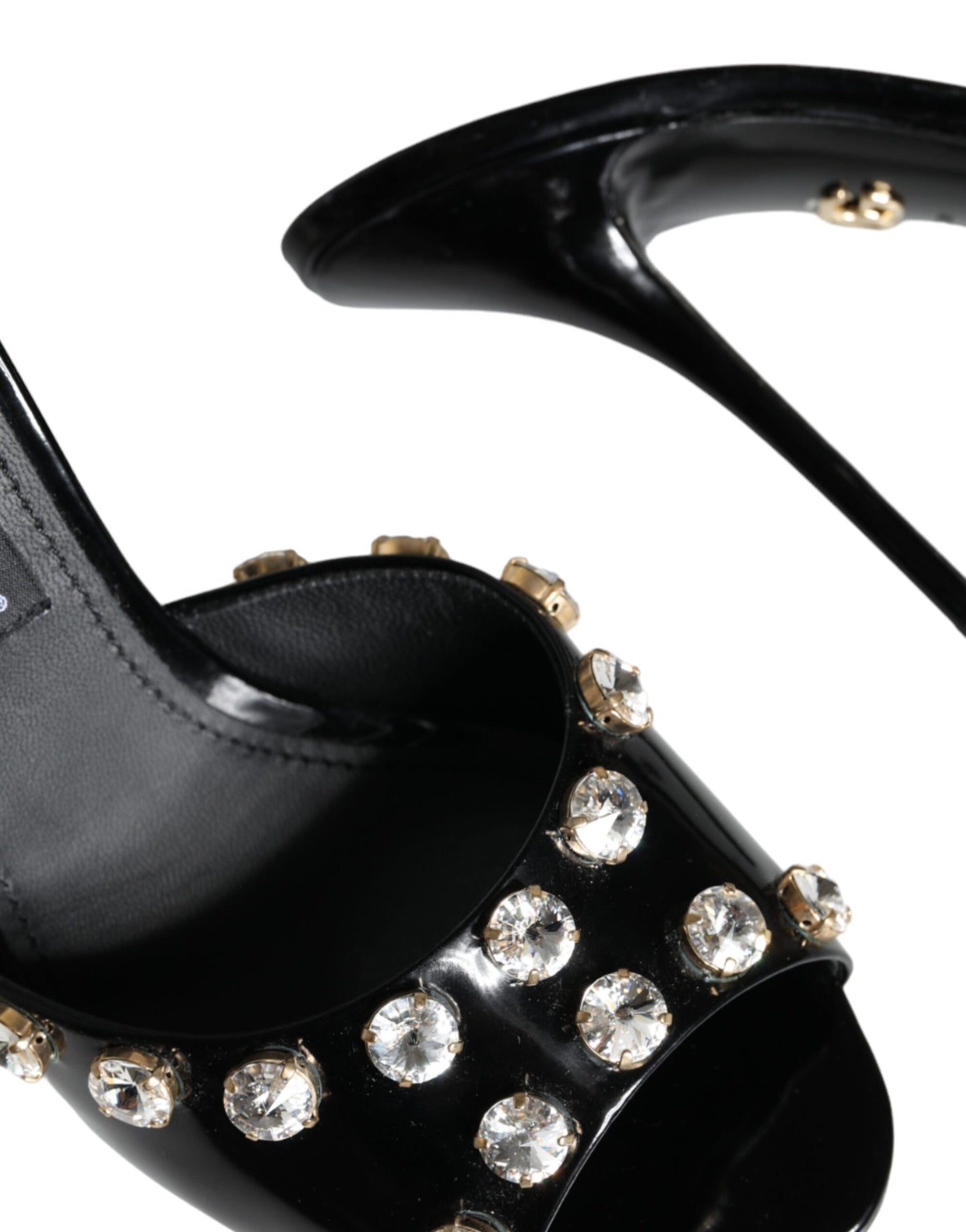 Black Crystal Heels Keira Sandals Shoes