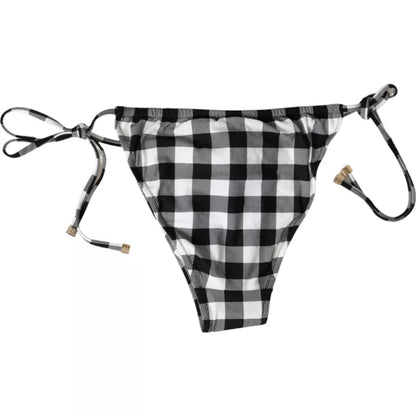 Zwart Wit Geruit Badmode Strandkleding Onderkant Bikini