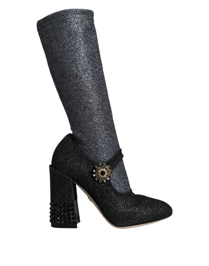 Zwarte Crystal Mary Janes Booties Schoenen