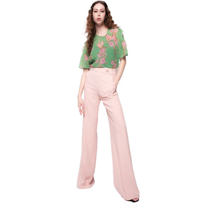 Roze polyester jeans en broek