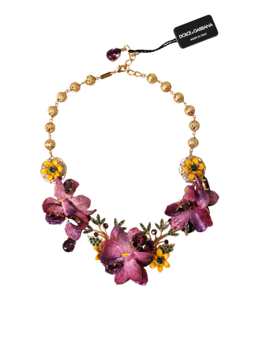 Gouden messing mix Fiori bloemen kristal ketting ketting