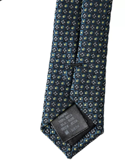 Green Patterned 100% Silk Adjustable Men Tie