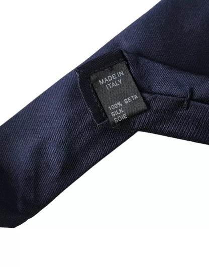 Dark Blue Silk Skinny Adjustable Tie