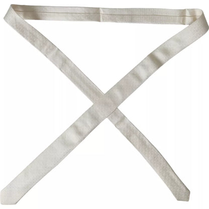 Off White Patterned Silk Adjustable Men Tie