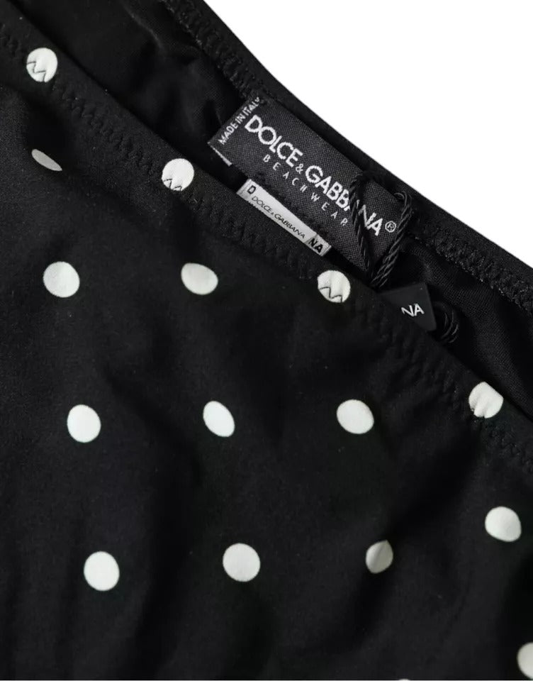 Zwarte Polka Dot Badmode Strandkleding Onderkant Bikini