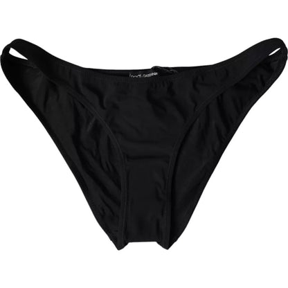 Zwarte nylon badmode strandkleding onderkant bikini