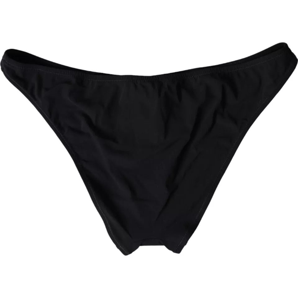 Zwarte nylon badmode strandkleding onderkant bikini