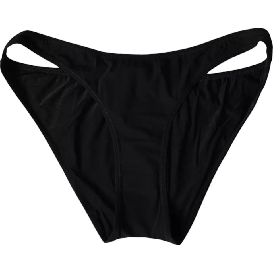 Zwarte nylon badmode strandkleding onderkant bikini